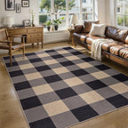 Tangsoo Checkered 4x6 Washable Easy Jute Area Rug by Tangsoo