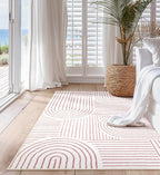 Lahome Abstract Washable Rugs, 4x6 Pink Rug - Image 4