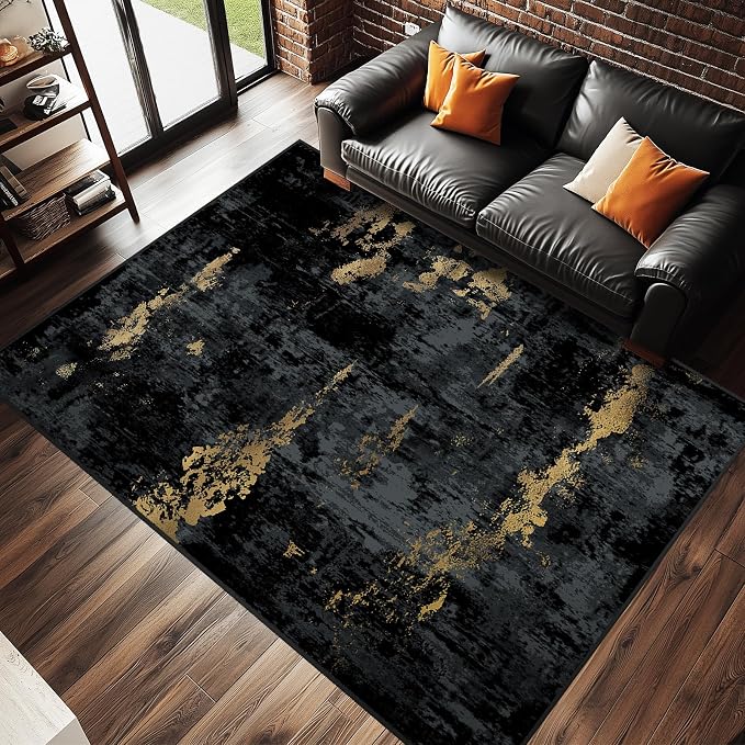 RELEANY Washable Area Rugs 6'x8' Non-Slip Modern Abstract Soft - Image 9