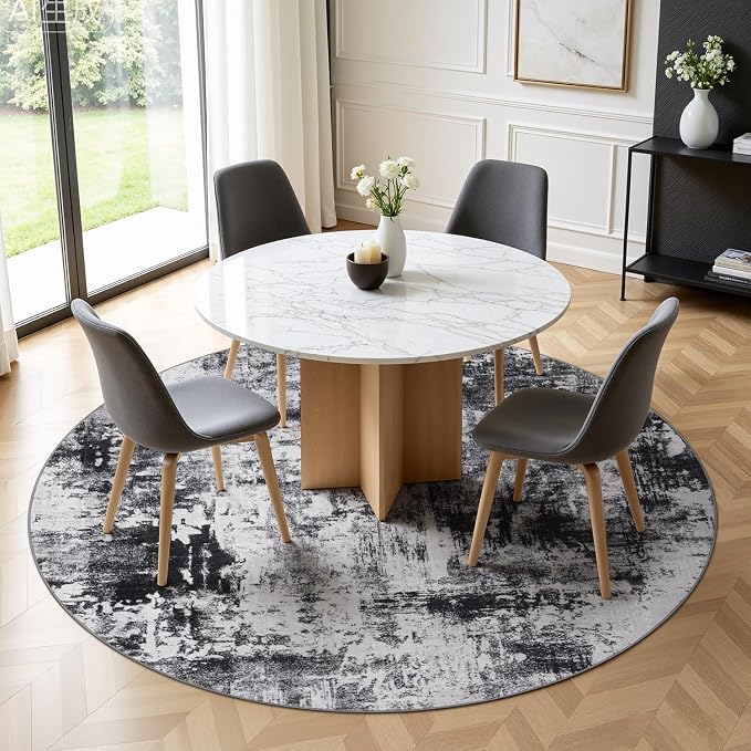 Rugflix Round Area Rugs 6Ft for Living Room, Washable Circle Rug - Image 2
