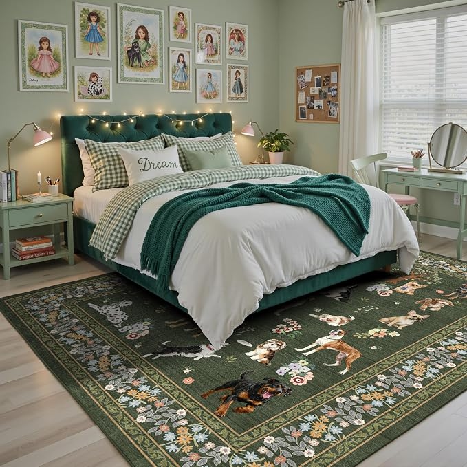 Washable 6x9 Dogs Area Rugs, Soft Bedroom Rug - Image 4
