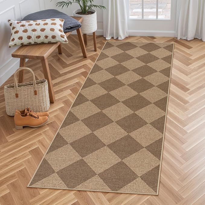 Lahome Colette Checkered Easy Jute Runner Rug, 2x6 Kitchen Mats - Image 8