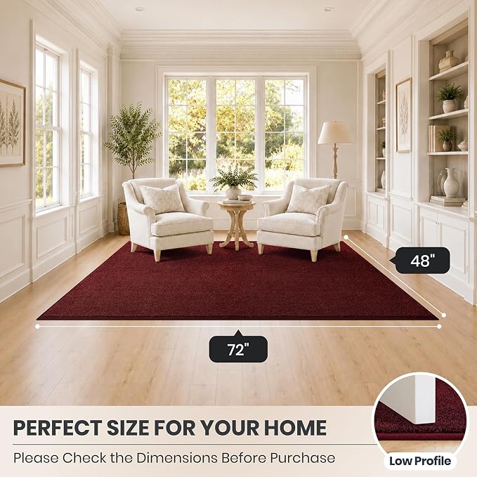 PURRUGS Easy Care Area Rug 4ft x 6ft, Non-Slip Machine Washable Entryway Rug - Image 8