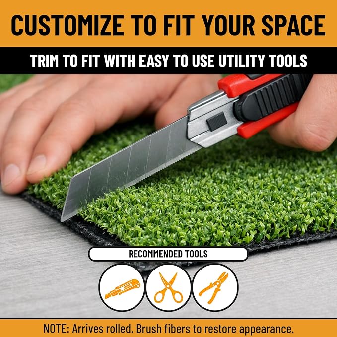 Ottomanson Artificial Grass Turf Runner Pro 31" x 14', Fake Grass Rug - Image 8