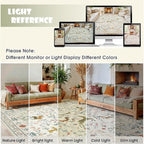 Runner Rug Washable Runners Kitchen Rugs Non Slip Neutral Floral Carpet Low Pile - Image 7