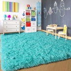 PAGISOFE Teal Rug Fluffy Shag Area Rugs - Image 9