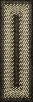 Maples Rugs Marion Bohemian Braided-Style Print Runner Rug – Made in USA – by MaplesRugs