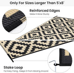 Smiry Waterproof Outdoor Rug 10X14 ft, Reversible Plastic Straw Patio Camping - Image 4