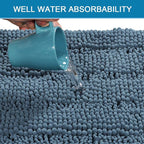 H.VERSAILTEX Bath Mats for Bathroom Non Slip Extra Thick Chenille Striped Bath - Image 5