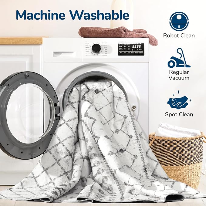 Lessymo Washable Area Rugs 6x9 for Bedroom Living Room Kitchen, Ultra-Soft Faux - Image 4