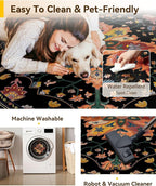 RELEANY Area Rugs Round 4ft Washable Non-Slip, Floral Vintage Distress - Image 4