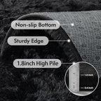 5x7 Ft Shag Black Rug for Bedroom, Tie Dyed Ultra Soft Fluffy Furry Area Rugs - Image 6