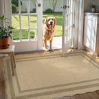 LIVEBOX Scalloped Easy Jute 3x5 Outdoor Rug, Washable Non-Slip Geometric Tan - Image 9