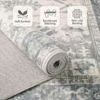 Rugxara 4ft Circle Rug, Soft Round Boho Rug, Washable Non Slip Area Rug - Image 4