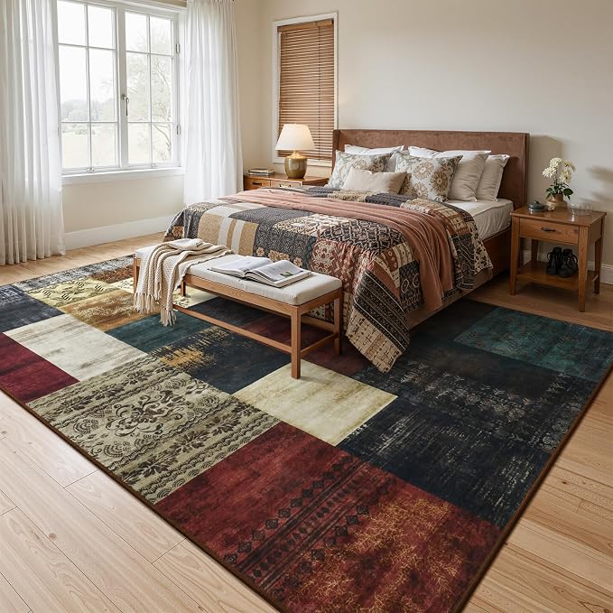 DweIke Washable Area Rugs 5x7 for Living Room, Modern Geometric Colorful Soft - Image 8