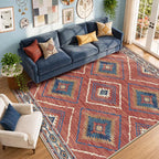 Area Rug 5x7 Rug Machine Washable Non-Slip Low Pile Print Pattern Western Rug - Image 6