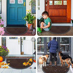 Smiry Half Circle Front Door Mat Outside Entrance, Heavy Duty Sturdy Natural - Image 7