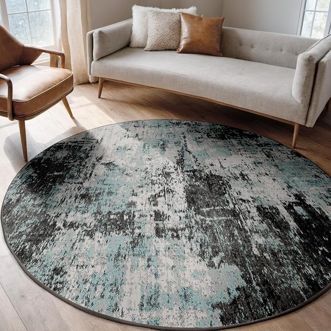 RELEANY Washable Area Rugs 6ft Non-Slip Modern Abstract Soft by RELEANY