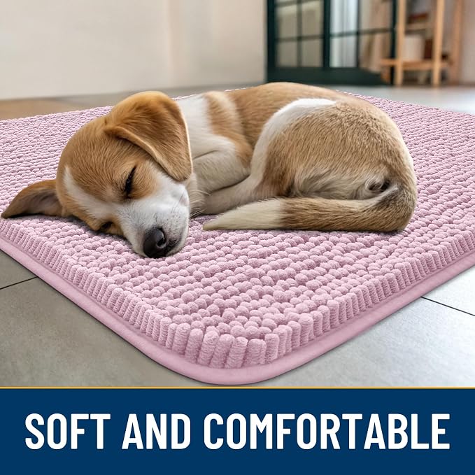 Smiry Dog Door Mat for Muddy Paws 48x30, Absorbent Dirt Trapper, Non-Slip - Image 2