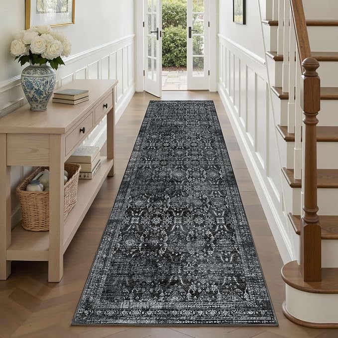 Rugxara 2'6''x8' Runner Rug, Washable Kitchen Rugs, Non Slip Low Pile Area Rug - Image 2