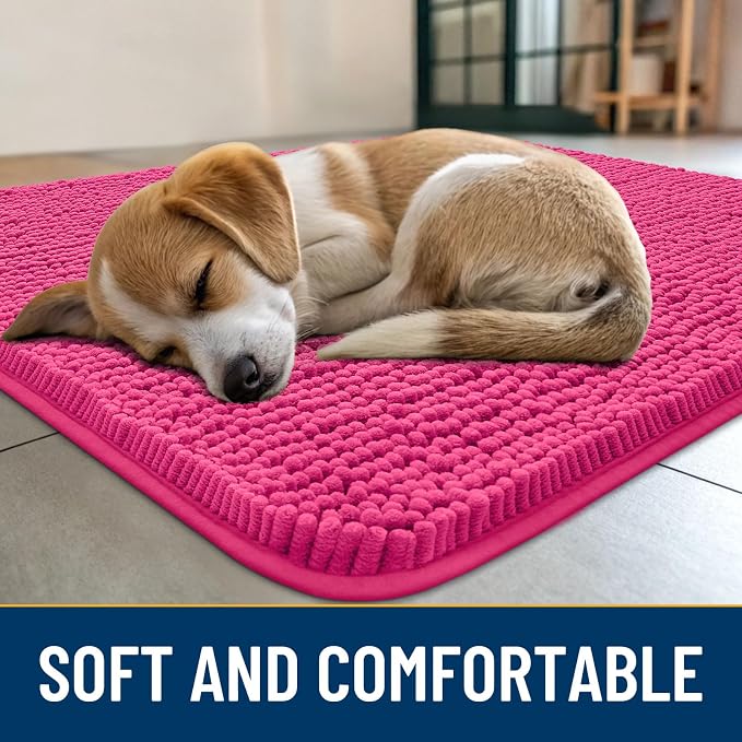 Smiry Dog Door Mat for Muddy Paws 59x24, Absorbent Dirt Trapper, Non-Slip - Image 2