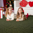 5x7 Olive Green Washable Area Rug - Image 3