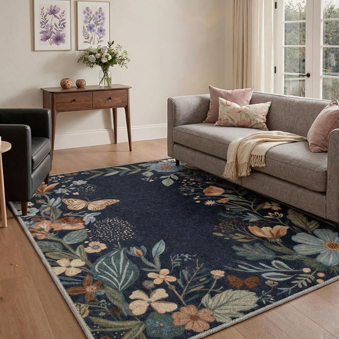 GENIMO Indoor Outdoor Area Rug 5'x7', Machine Washable Rugs - Image 2