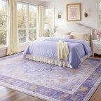 RELEANY Area Rugs Large 10'x12' Washable Non-Slip, Floral Vintage Distress - Image 2