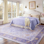 RELEANY Area Rugs Large 9'x12' Washable Non-Slip, Floral Vintage Distress - Image 2