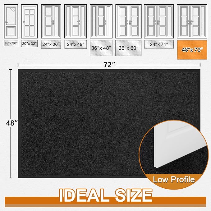 Mibao Front Door Mat Indoor Entrance, Dirt Trapper Welcome Mat - Image 3