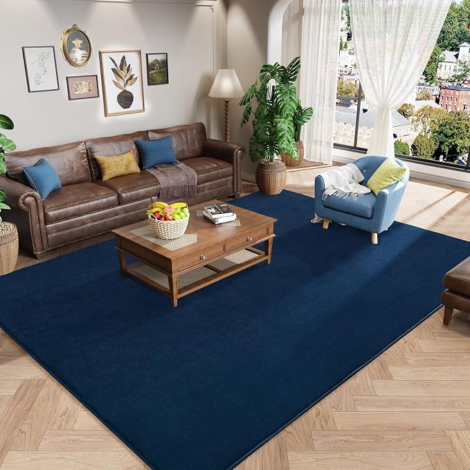 Amearea Large Modern Area Rugs for Bedroom Living Room, 5x8 Feet Navy Blue by AmeareaDirect