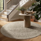 6ft Washable Round Rugs for Bedroom: Circle Living Room Rug Vintage Non Slip - Image 4