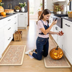 Collive Kitchen Mats Cushioned Anti Fatigue, Fall Vintage Floral Kitchen Rug - Image 6