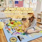Educational USA Map Area Rug 8x10, Playroom Bedroom Classroom Rug - Image 3