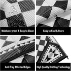HUGEAR Outdoor Waterproof Rug 9'x12' Plastic Straw Rugs Washable Reversible - Image 6
