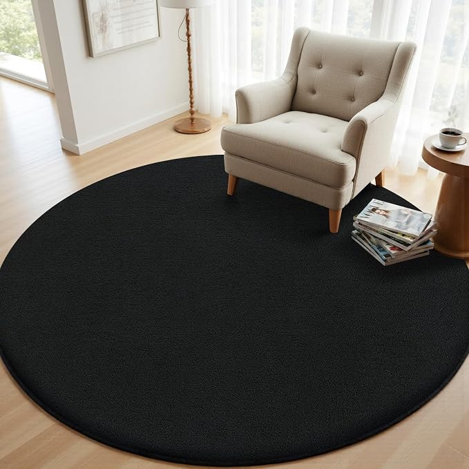 Sour Lemon 4ft Round Rugs for Bedroom, Circle Area Rugs for Living Room - Image 7