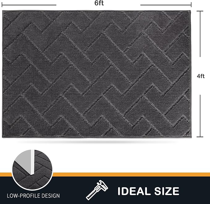 PURRUGS Easy Care Area Rug 4ft x 6ft, Non-Slip Machine Washable Entry Rug - Image 2