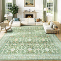 Lessymo Washable Area Rug for Living Room, 8x10 Light Green Large Rugs by Lessymo