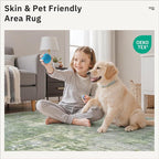 Soalmost 8x8 Green/Ivory Round Rug 8ft Living Room Circle Rug Vintage Round - Image 8