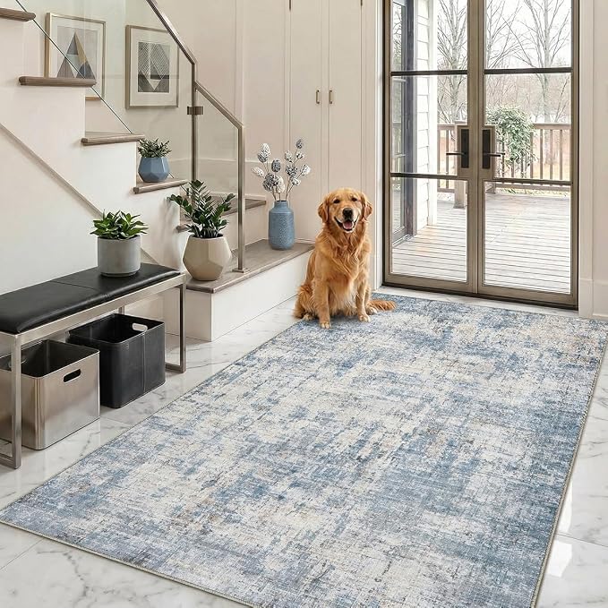 4x6 Area Rugs Washable Living Room Rug-No Slip Soft Carpets Modern Abstract - Image 3