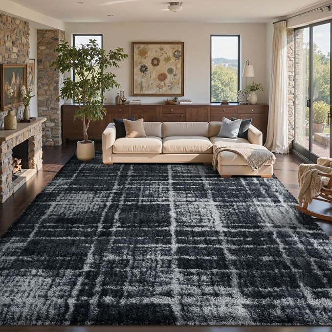 9x12 Ft Extra Large Shag Rugs for Living Room, Ultra Soft Fluffy Furry Area by Cuzwlovita