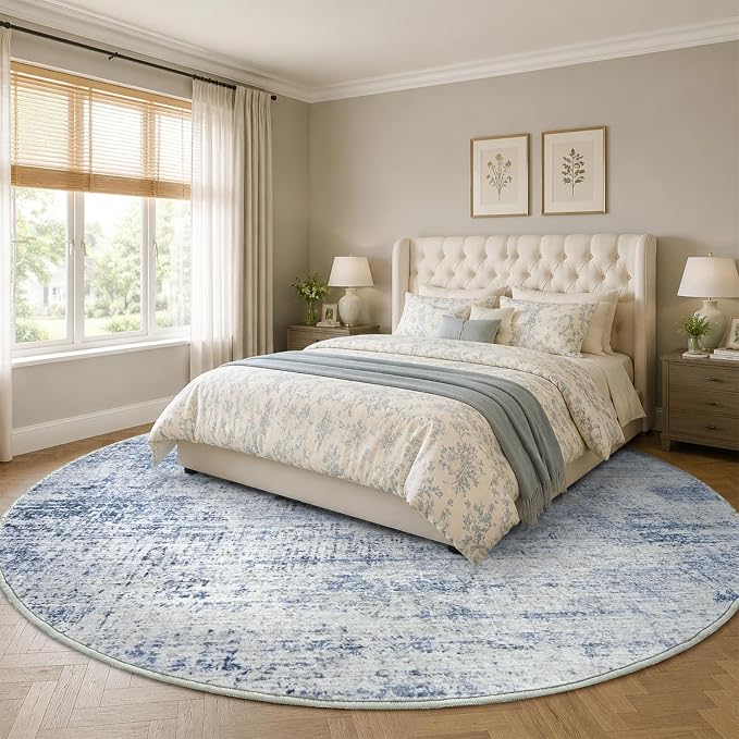 6Ft Round Area Rugs for Living Room, Soft Non-Slip Washable Rugs Modern - Image 3