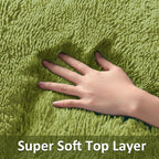 Ophanie Small Rug Washable Non Slip Throw Bedside Area Rugs, Fluffy Soft Green - Image 2