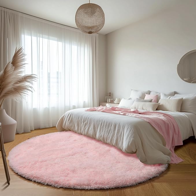 ONASAR Light Pink Round Area Rugs 5ft - Image 6