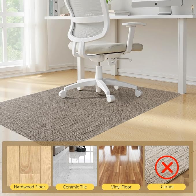 BesWin Large Office Chair Mat for Hardwood Floor, Heavy Duty Anti-Slip Floor - Image 7