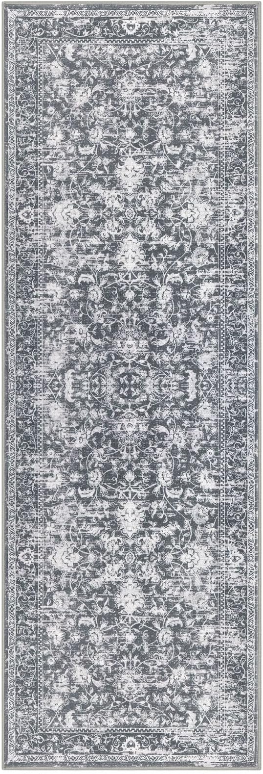 KILOCOCO Hallway Runner 2.6x8 Rug Runner Printed Vintage Floral Washable - Image 9