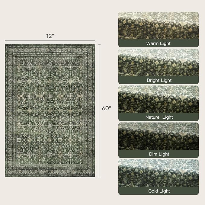 Lofus 2x5 Area Rug for Hallways, Low Pile Soft Carpet Runner for Kitchen - Image 2