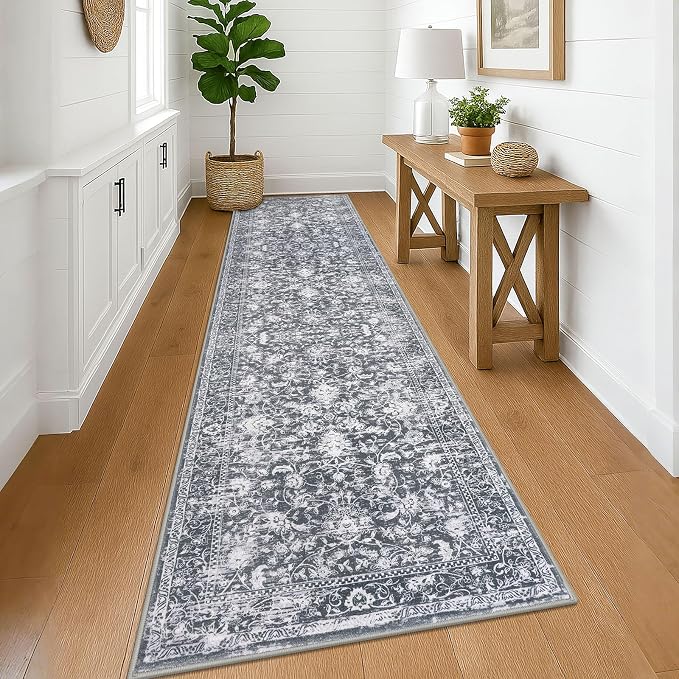 KILOCOCO Runner for Hallway 3x12 Runner Rug Printed Vintage Floral Washable Rug - Image 2