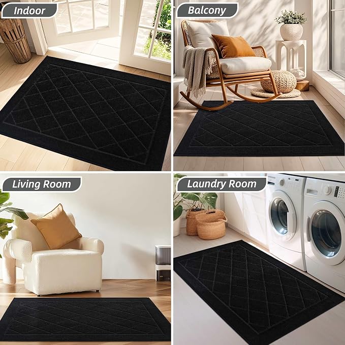 BEQHAUSE Dirt Trapper Door Mat 24" x 36", Doormat Non-Slip Entryway Rugs - Image 8
