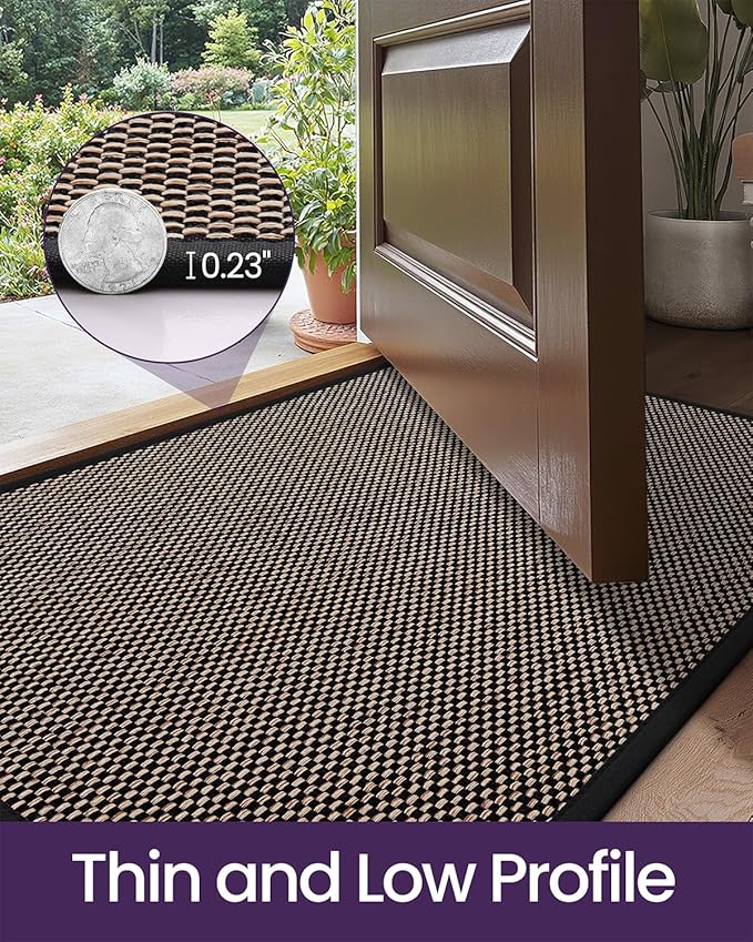 DEXI Ultra Thin Entryway Indoor Door Mat 24x36, Non Slip Rubber Backing Inside - Image 4